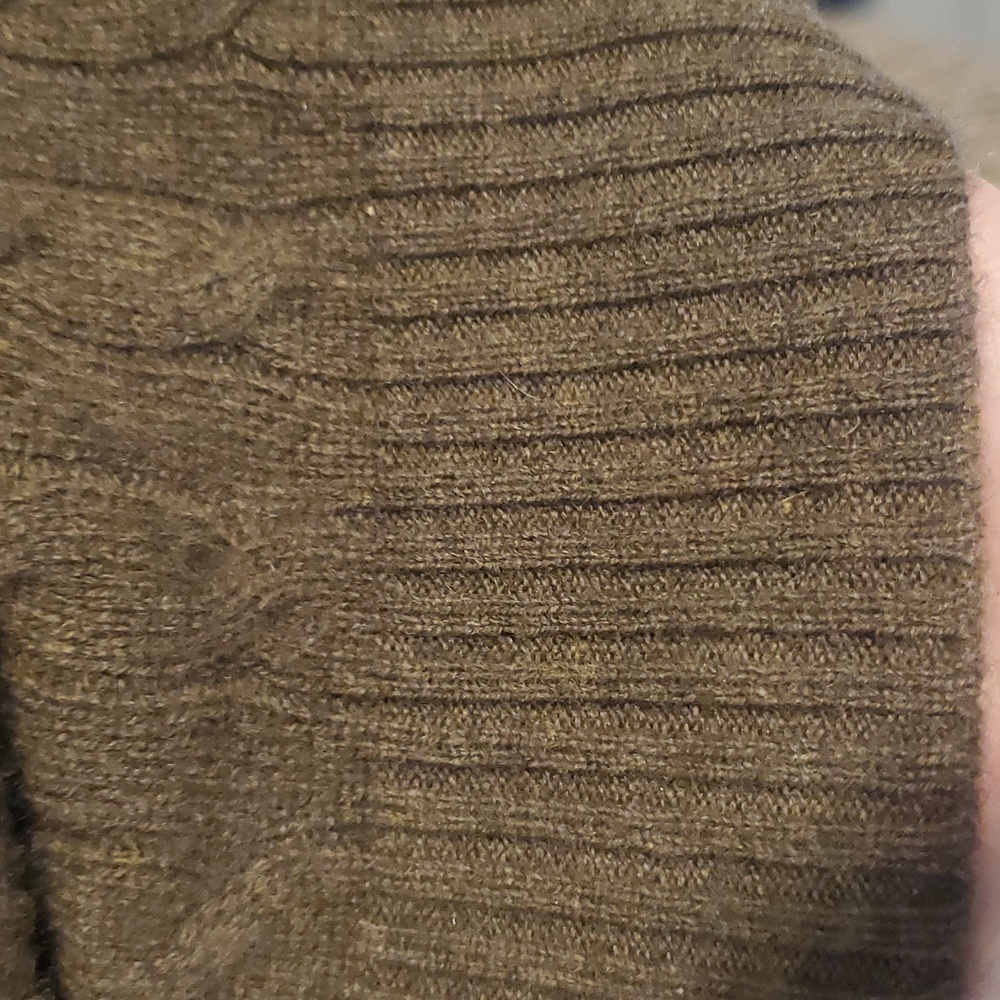 Tweeds 100% Cashmere Sweater SZ M Brown Pullover V-nBrown Cable Knit Sweater - Picture 4 of 7